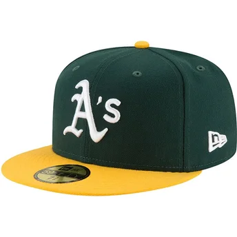gron-og-gul-fitted-flat-cap-59fifty-ac-perf-fra-oakland-athletics-mlb-fra-new-era