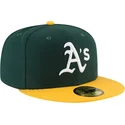 gron-og-gul-fitted-flat-cap-59fifty-ac-perf-fra-oakland-athletics-mlb-fra-new-era