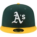 gron-og-gul-fitted-flat-cap-59fifty-ac-perf-fra-oakland-athletics-mlb-fra-new-era