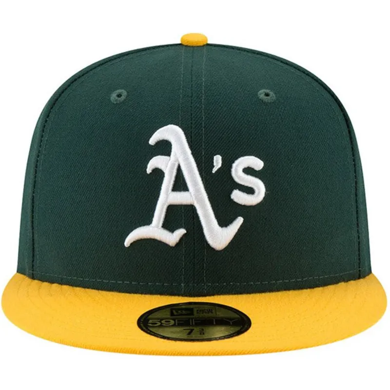 gron-og-gul-fitted-flat-cap-59fifty-ac-perf-fra-oakland-athletics-mlb-fra-new-era