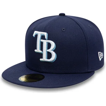 Kasketter flad marineblå tilpasset 59FIFTY AC Perf fra Tampa Bay Rays MLB af New Era