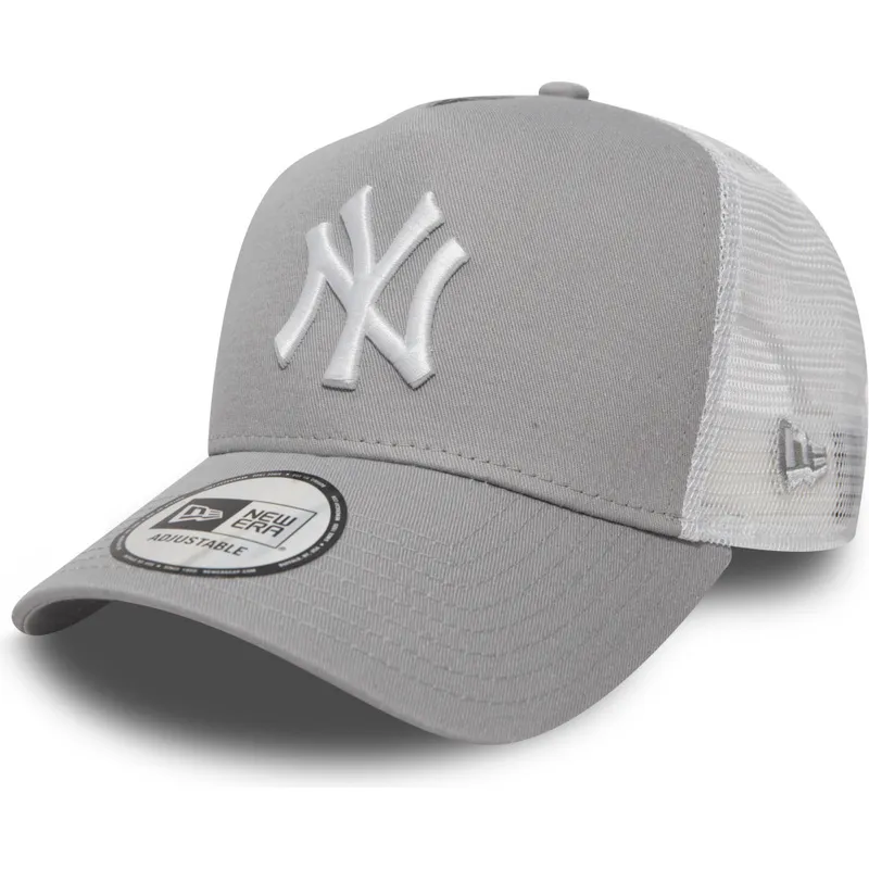 gra-trucker-kasket-til-dreng-a-frame-clean-fra-new-york-yankees-mlb-fra-new-era