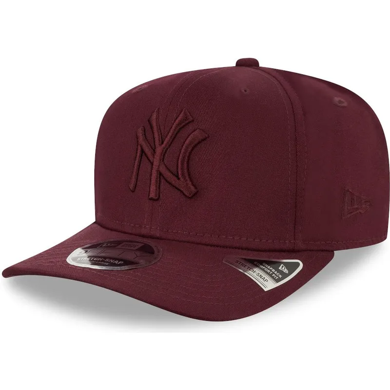 kasketter-buet-rod-snapback-granate-granate-9fifty-stretch-snap-fra-new-york-yankees-mlb-af-new-era