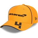kasketter-buet-orange-snapback-til-barn-9fifty-stretch-snap-lando-norris-fra-mclaren-racing-formula-1-af-new-era