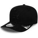 los-angeles-dodgers-mlb-new-era-9fifty-stretch-snap-tonal-sort-snapback-kasket-med-sort-logo-og-buet-skygge