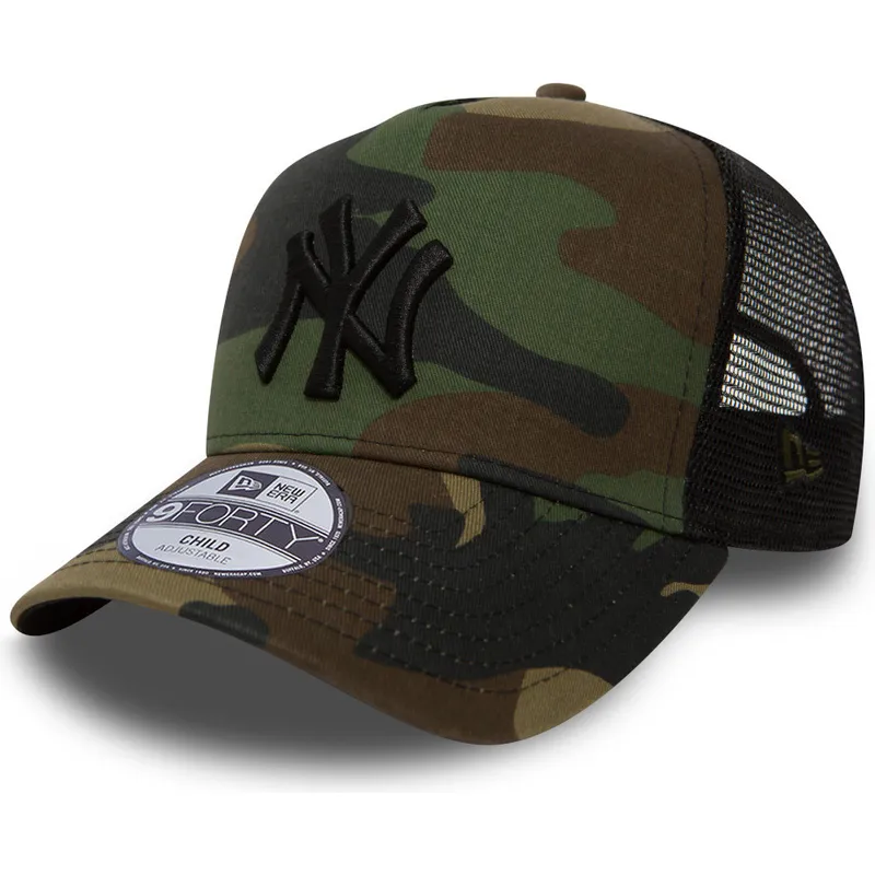 trucker-kasket-med-camouflage-til-dreng-a-frame-clean-fra-new-york-yankees-mlb-fra-new-era