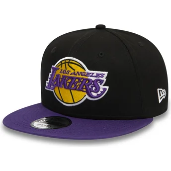 Flad sort og violet snapback 9FIFTY kasket fra Los Angeles Lakers NBA fra New Era
