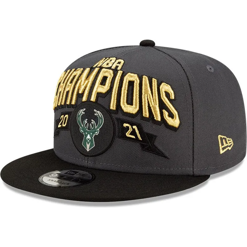 kasketter-flad-gra-snapback-9fifty-champions-fra-milwaukee-bucks-nba-af-new-era