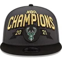 kasketter-flad-gra-snapback-9fifty-champions-fra-milwaukee-bucks-nba-af-new-era