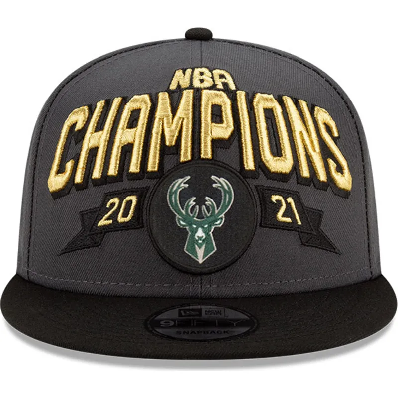 kasketter-flad-gra-snapback-9fifty-champions-fra-milwaukee-bucks-nba-af-new-era