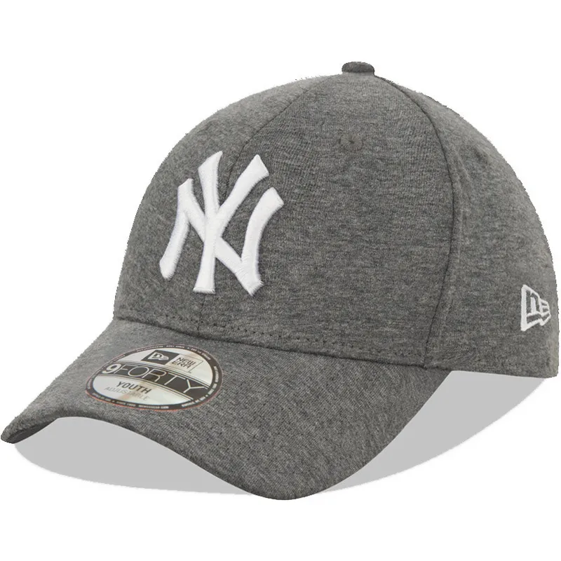 kasketter-buet-gra-justerbar-rem-til-barn-9forty-jersey-essential-fra-new-york-yankees-mlb-af-new-era