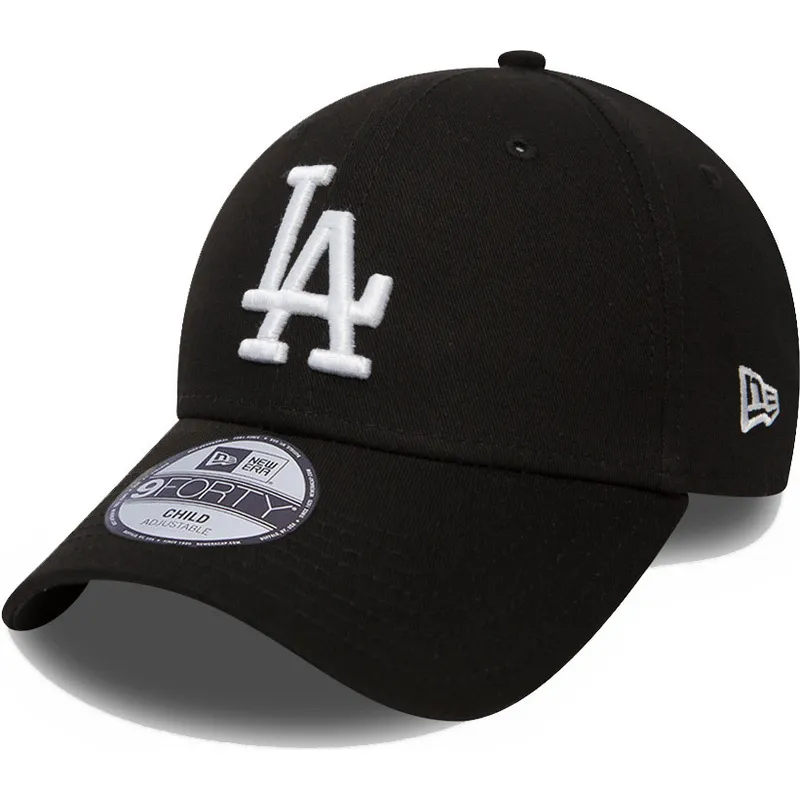 sort-justerbar-buet-kasket-til-born-9forty-league-essential-fra-los-angeles-dodgers-mlb-fra-new-era