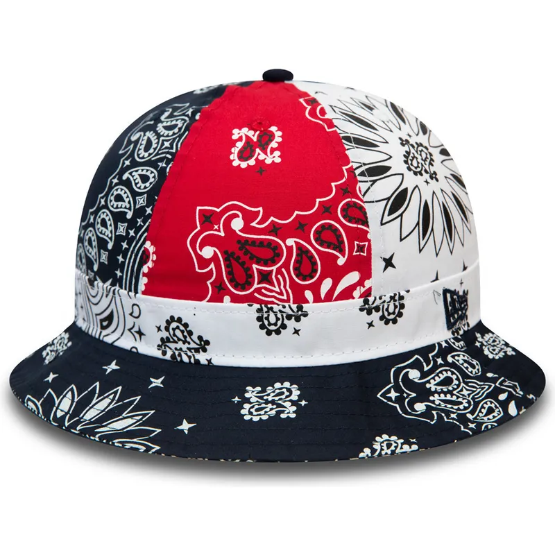 spande-marinebla-fra-bucket-azul-marino-rojo-y-blanco-paisley-explorer-af-new-era