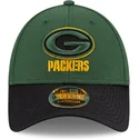 gron-og-sort-buet-snapback-9forty-stretch-snap-sideline-road-kasket-fra-green-bay-packers-nfl-fra-new-era