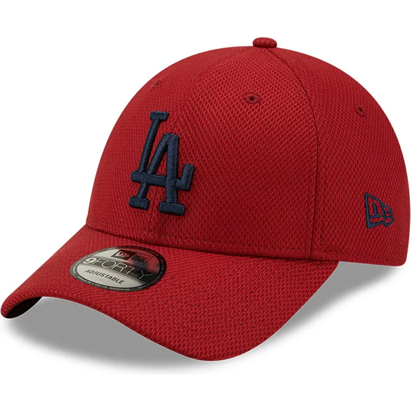 kasketter-buet-rod-justerbar-rem-9forty-diamond-era-fra-los-angeles-dodgers-mlb-af-new-era