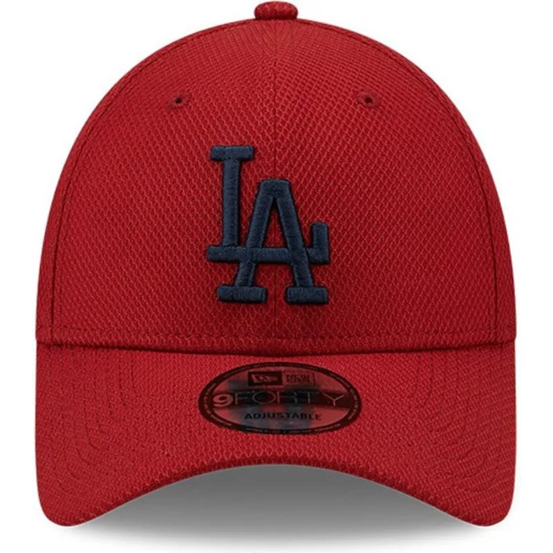 kasketter-buet-rod-justerbar-rem-9forty-diamond-era-fra-los-angeles-dodgers-mlb-af-new-era