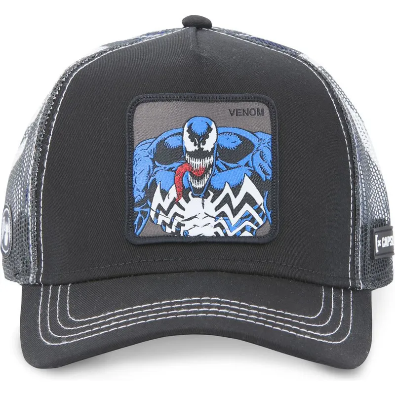 kasketter-buet-sort-snapback-venom-marvel-comics-af-capslab
