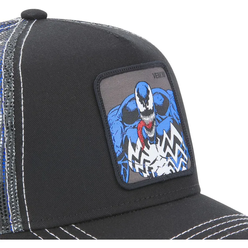 kasketter-buet-sort-snapback-venom-marvel-comics-af-capslab