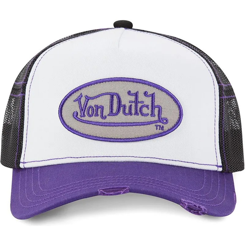 hvid-sort-og-violet-trucker-kasket-sum-pur-fra-von-dutch
