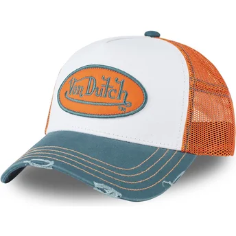 Hvid, orange og blå trucker-kasket SUM HUN fra Von Dutch