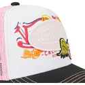 hvid-lyserod-og-sort-trucker-kasket-pat-pin-fra-von-dutch