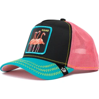 goorin-bros-the-farm-squad-flamingoals-sort-pink-og-bla-flamingo-trucker-kasket