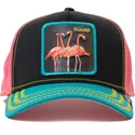 goorin-bros-the-farm-squad-flamingoals-sort-pink-og-bla-flamingo-trucker-kasket