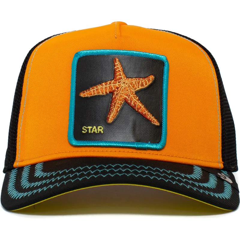trucker-kasket-orange-og-sort-sostjerne-baby-i-m-a-star-the-farm-fra-goorin-bros