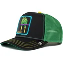 sort-og-gron-trucker-kasket-med-fuglen-agapornis-love-bird-twitterpated-the-farm-fra-goorin-bros