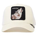 hvid-trucker-kasket-ulv-the-lone-wolf-lobo-solitario-the-farm-af-goorin-bros
