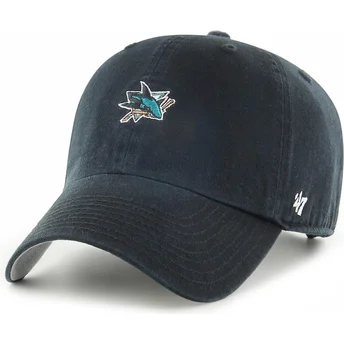 47 Brand Curved Brim Clean Up Base Runner San Jose Sharks NHL Black Adjustable Cap
