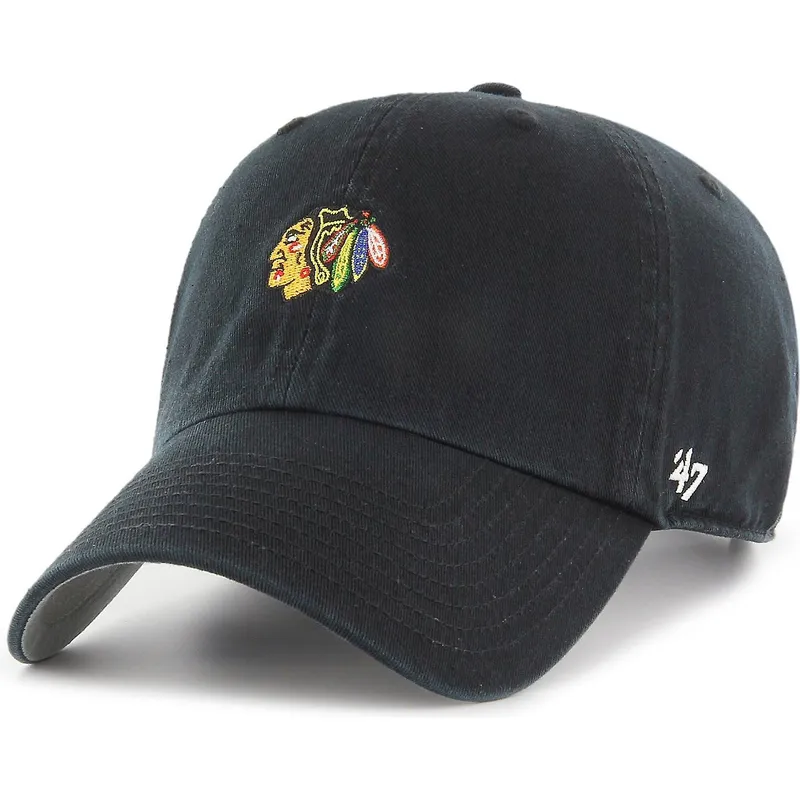 kasketter-buet-sort-justerbar-rem-clean-up-base-runner-fra-chicago-blackhawks-nhl-af-47-brand