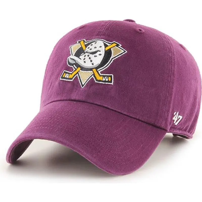 kasketter-buet-violet-justerbar-rem-granate-clean-up-fra-anaheim-ducks-nhl-af-47-brand