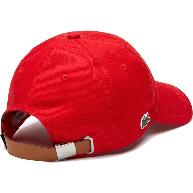 kasketter-buet-rod-justerbar-rem-af-lacoste