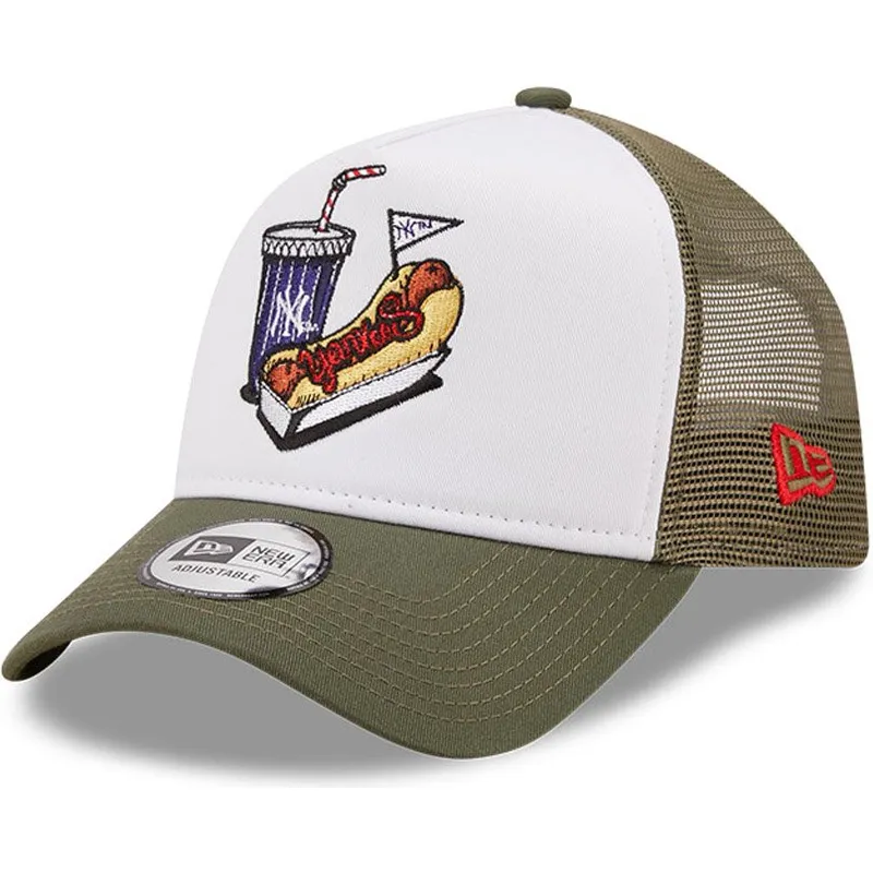 kasketter-buet-hvid-snapback-a-frame-stadium-food-hot-dog-fra-new-york-yankees-mlb-af-new-era