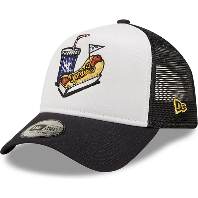 kasketter-buet-hvid-snapback-a-frame-stadium-food-hot-dog-fra-new-york-yankees-mlb-af-new-era