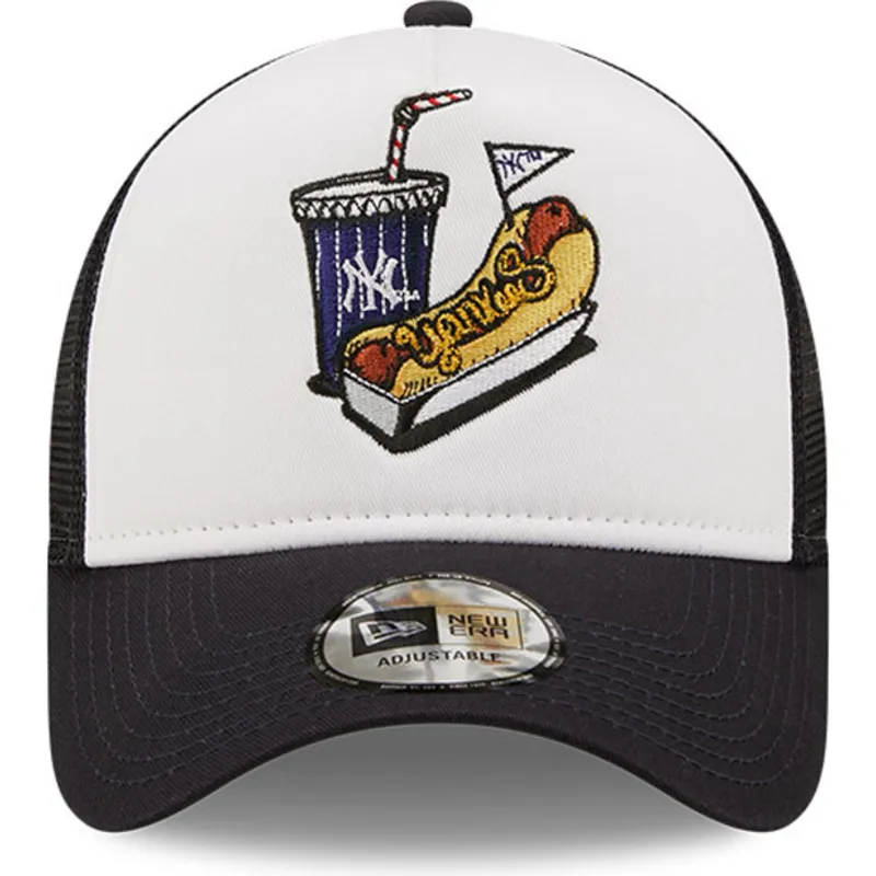 kasketter-buet-hvid-snapback-a-frame-stadium-food-hot-dog-fra-new-york-yankees-mlb-af-new-era