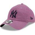 new-era-new-york-yankees-mlb-9twenty-essential-casual-classic-justerbar-violet-buet-kasket-med-sort-logo