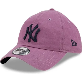 new-era-new-york-yankees-mlb-9twenty-essential-casual-classic-justerbar-violet-buet-kasket-med-sort-logo
