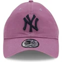 new-era-new-york-yankees-mlb-9twenty-essential-casual-classic-justerbar-violet-buet-kasket-med-sort-logo