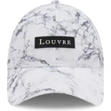 hvid-justerbar-buet-kasket-9forty-clear-marble-le-louvre-fra-new-era