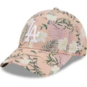 9forty-floral-los-angeles-dodgers-mlb-justerbar-lyserod-buet-kasket-fra-new-era