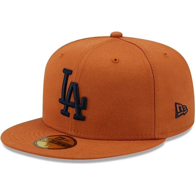 kasketter-flad-brun-tilpasset-59fifty-league-essential-fra-los-angeles-dodgers-mlb-af-new-era
