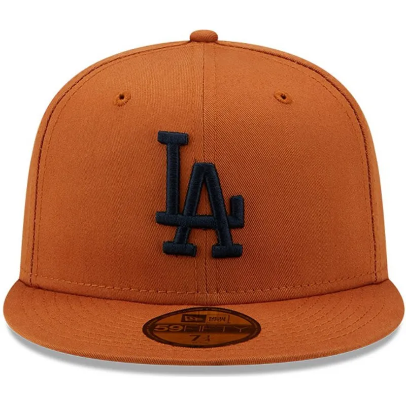 kasketter-flad-brun-tilpasset-59fifty-league-essential-fra-los-angeles-dodgers-mlb-af-new-era