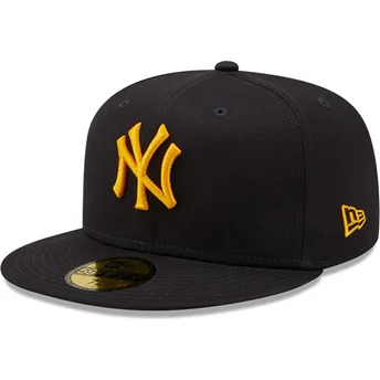 new-era-new-york-yankees-mlb-59fifty-league-essential-navybla-fitted-cap-med-gult-logo