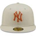 kasketter-flad-gra-tilpasset-marron-59fifty-league-essential-fra-new-york-yankees-mlb-af-new-era