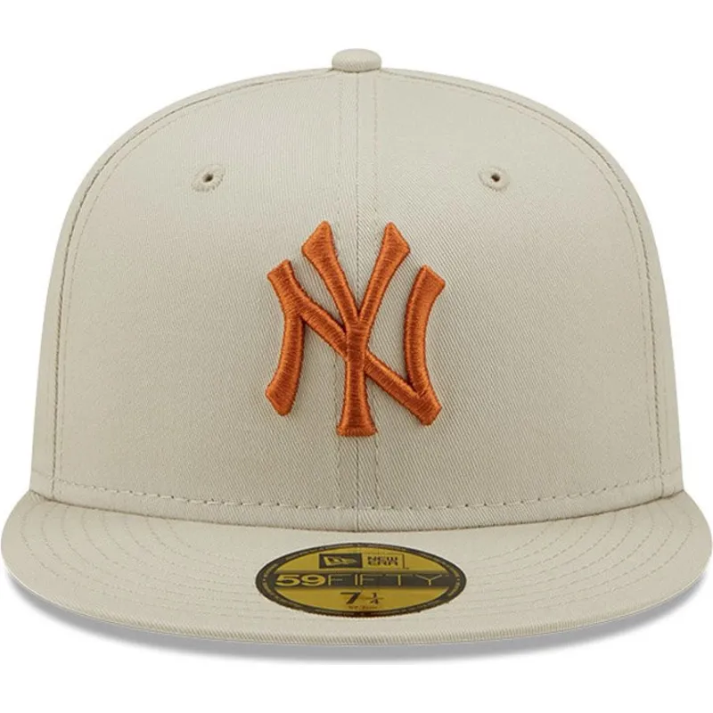 kasketter-flad-gra-tilpasset-marron-59fifty-league-essential-fra-new-york-yankees-mlb-af-new-era