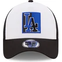 hvid-og-sort-a-frame-team-patch-los-angeles-dodgers-mlb-trucker-cap-fra-new-era