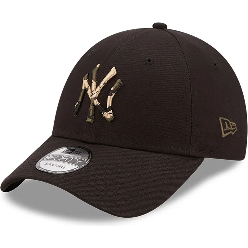 kasketter-buet-sort-justerbar-rem-marron-9forty-camo-infill-fra-new-york-yankees-mlb-af-new-era