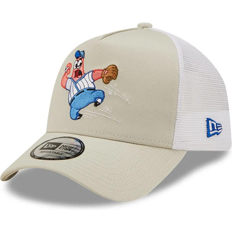 kasketter-buet-beige-snapback-a-frame-sporty-fra-patricio-estrella-bob-esponja-af-new-era